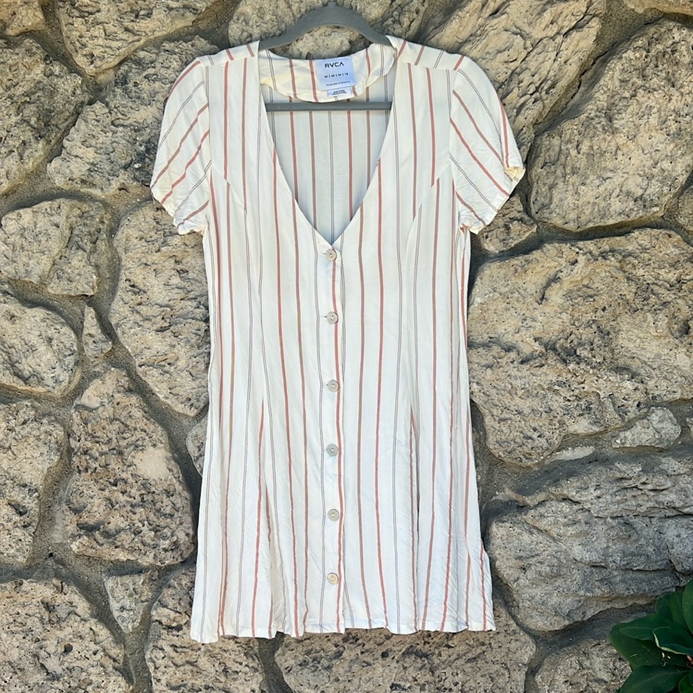 FLIRTY RVCA Striped Mini Sun Dress - perfect for summer fun!